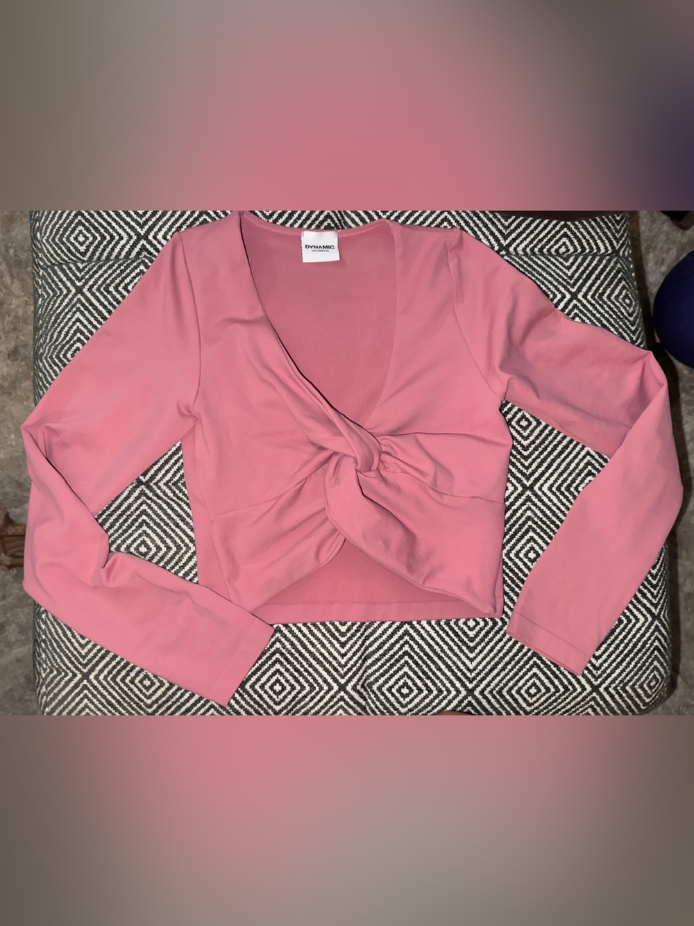 NWOT Dynamic Pink Twist-Front Crop Top - one size fits most